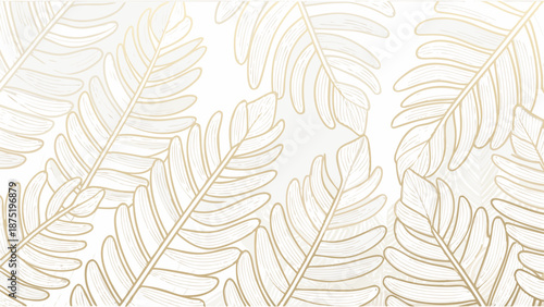 Gold Fern Leaf Pattern Background