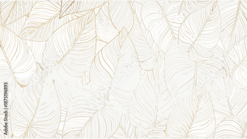 Gold leaf pattern background with white space