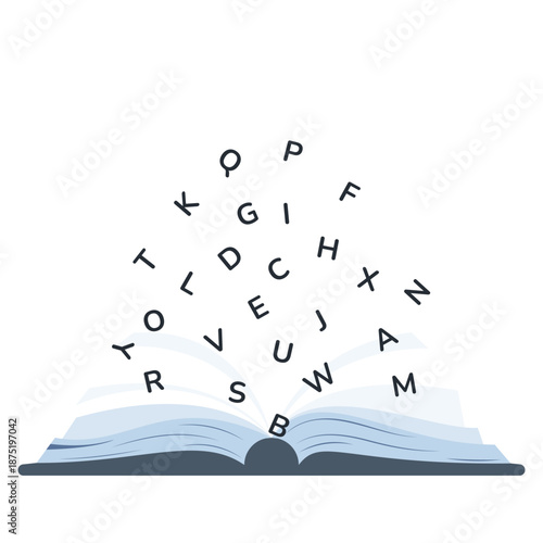 open book and letters