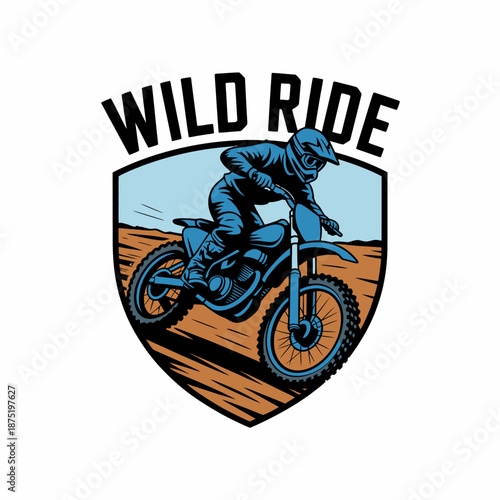 An energetic motocross rider is portrayed mid-action on a dirt bike, showcasing the thrill of extreme sports and the adrenaline that comes with adventure and speed.