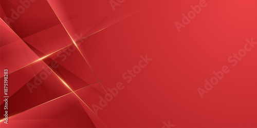 Abstract background design modern red and gold geometric elements vector illustration