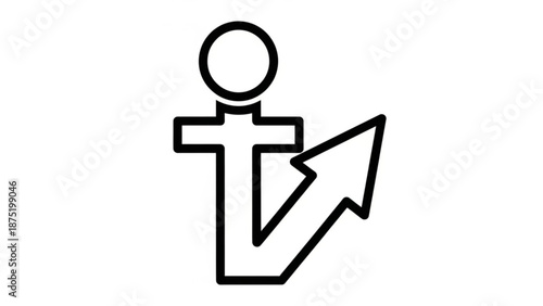 Anchor icon simple outline symbol for nautical and marine themes perfect for maritime logos and web design elemen