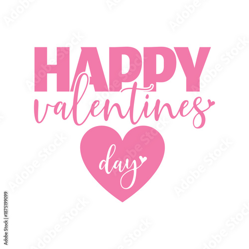 Happy valentines day, Happy valentines day beautiful text design, Happy valentines day vector illustration.