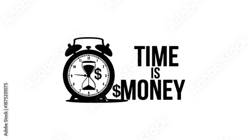 A motivational illustration of a clock with the phrase Time is Money