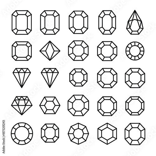 a collection of various gemstone shapes and cuts