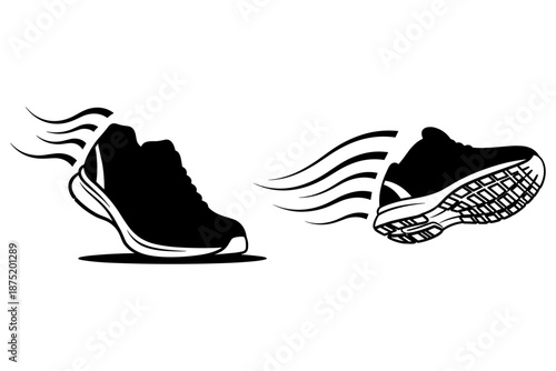 Fast Running Shoes Symbolizing Speed, Motion, and Athletic Performance