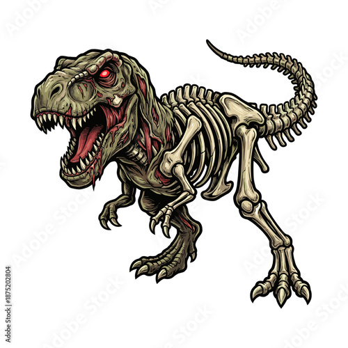 Fierce Tyrannosaurus Skull Streetwear Artwork