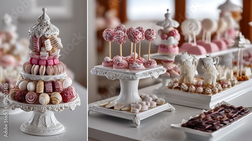 Wallpaper Mural A delightful array of scrumptious sweet treats is elegantly displayed on tiered serving trays. Torontodigital.ca
