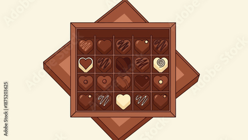 A delightful assortment of heart-shaped chocolate treats beautifully presented in an elegant gift