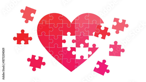 Emotional puzzle heart illustration depicting incomplete connections and the journey to wholeness