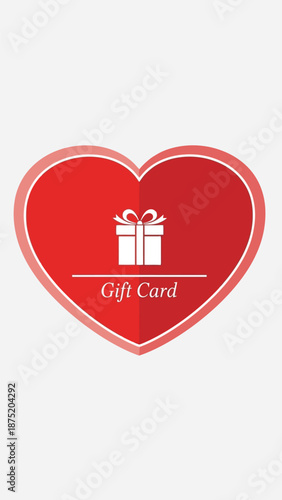 Vibrant heart symbol with a thoughtful gift card graphic for special occasions and promotions