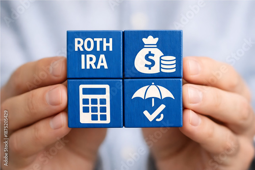 Concept of Roth IRA Individual Retirement Account. Roth IRA retirement plan.new roth ira
