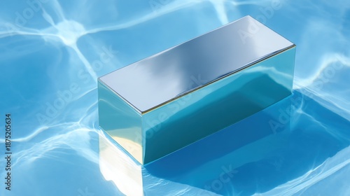 electroplating. Rectangular metal sheet acquiring a shiny silver coating in blue solution. safety posters, maintenance manuals, designed for industrial assembly lines and welding operations.