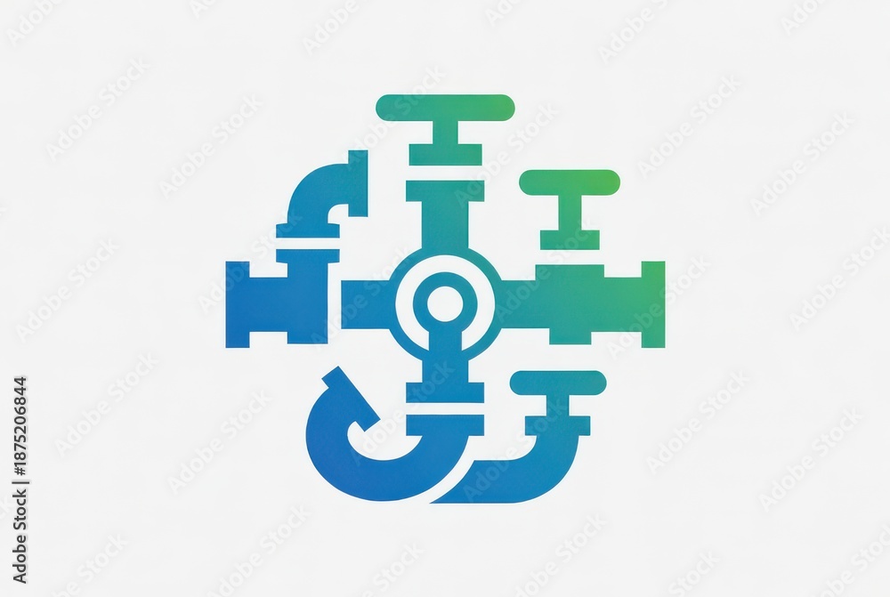 Obraz premium water system, regional development project element, isolated on white background 