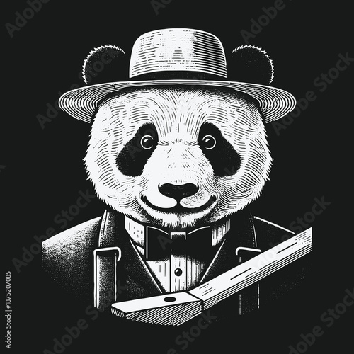 Panda Gentleman: A Dapper Bear in Formal Attire.