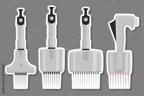 Illustration on theme big kit different medical pipette, dropper for laboratory