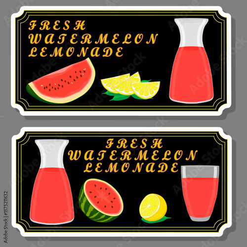 Tasty watermelon lemonade in glass jug