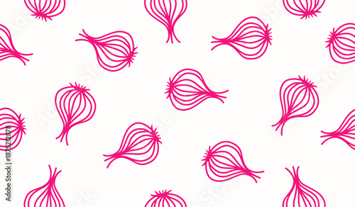 Cute red onion pattern background vector design
