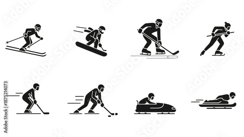 Man Engaging in Various Winter Sports Activities.