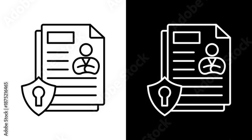 Data Privacy White Icon Set Design