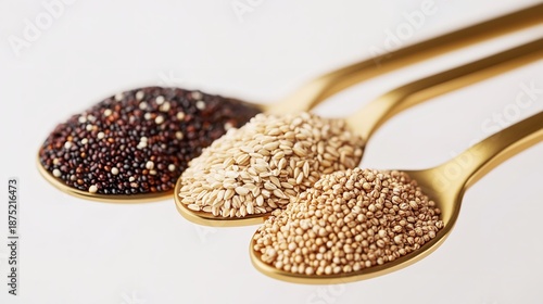 Wallpaper Mural Healthy Grains and Seeds on Golden Spoons Torontodigital.ca