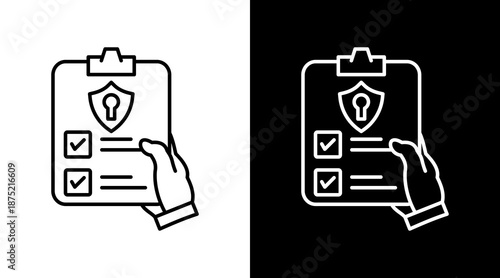Confidentiality White Icon Set Design