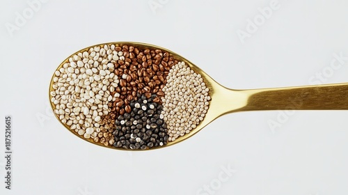 Wallpaper Mural Healthy Grains and Seeds on Golden Spoons Torontodigital.ca