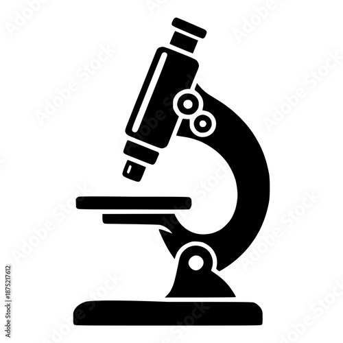 Laboratory microscope icon representing scientific research, medical testing, and education
