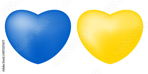 Two hearts in colors of Ukraine flag