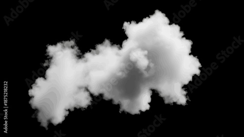 Abstract white smoke and steam clouds isolated on a black background creating a vintage nature texture of air pollution and fog