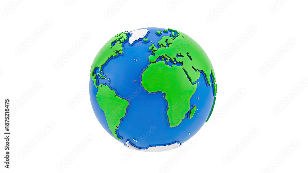 Fototapeta premium Stylized Globe Earth Model