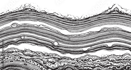 Abstract geological layers of rock strata and sediment formations.