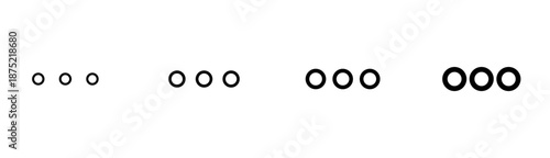 Set of dots three outline icon