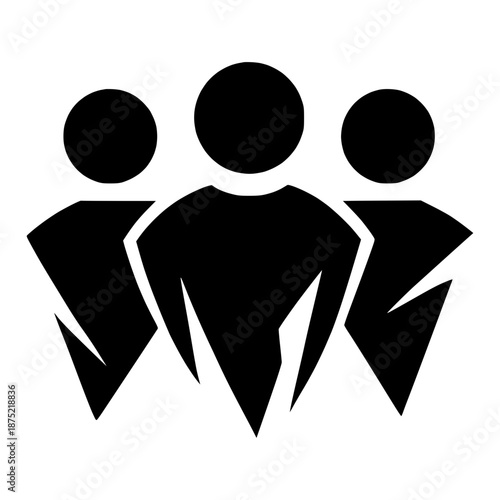 Group of three abstract people vector icon