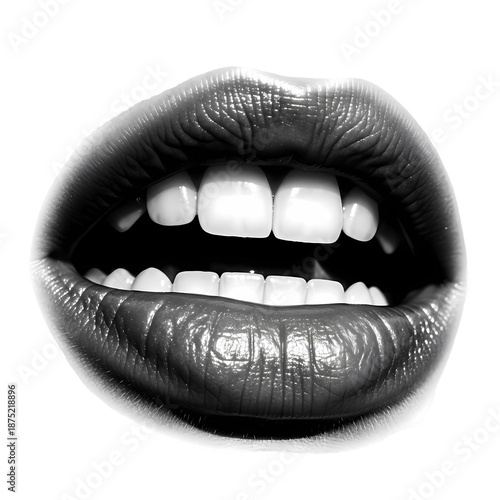 Wallpaper Mural Sensual Lips Close-up with Dark Lipstick and White Teeth Cut-out Torontodigital.ca