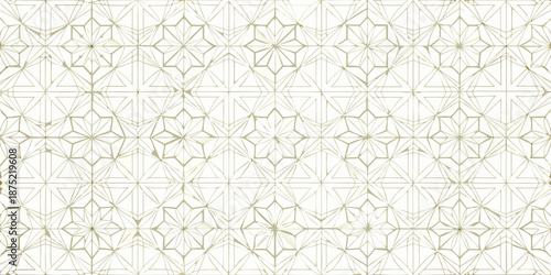 a seamless pattern of interconnected lines and shapes in gold on a white background