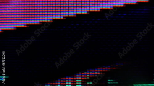 Signal Disturbance Broken Monitor macro view, Screen TV Glitch Error,  VHS static noise glitch overlay, Distorted CRT VCR Video Effects