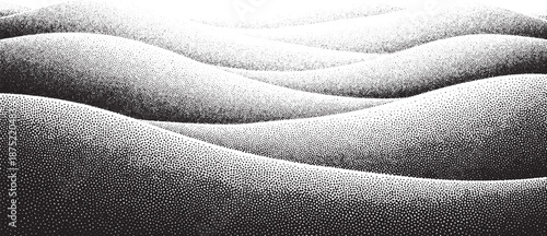 Abstract closeup of undulating sand dunes in black and white.