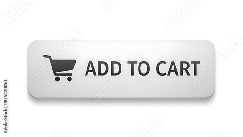 Add to cart button with shopping cart icon on white background