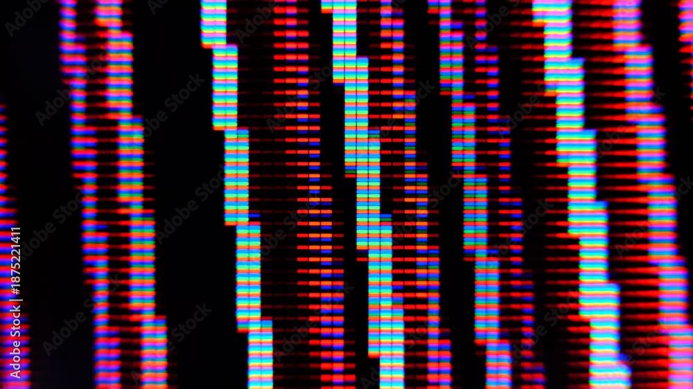 Signal Disturbance Broken Monitor macro view, Screen TV Glitch Error ...