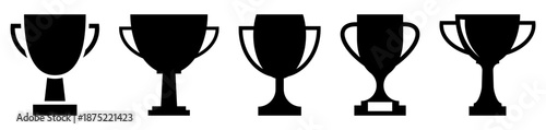 Trophy cup icon set
