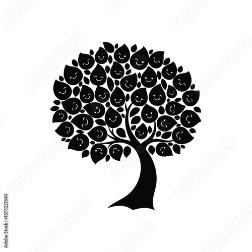 vector tree silhouette isolated