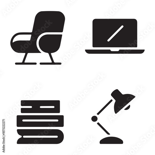 Home office symbol expressing organized and productive work from home life