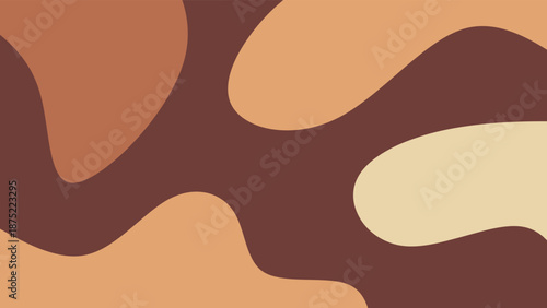 Abstract background with organic shapes and copy space. Modern aesthetic background with abstract fluid blobs. Minimalist boho design in brown and beige.