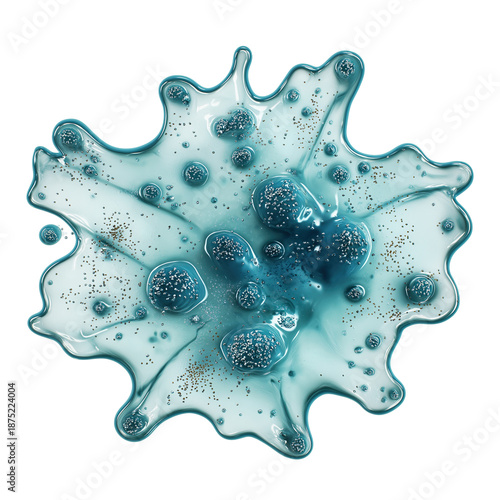 Abstract Blue Amoeba Shape with Texture
