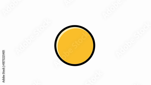 A simple yellow circle with a thick black outline and a subtle yellow gradient