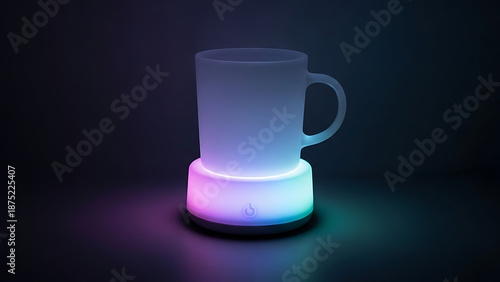 Mug With Built-In LED Light Base Mockup Glowing Ambient