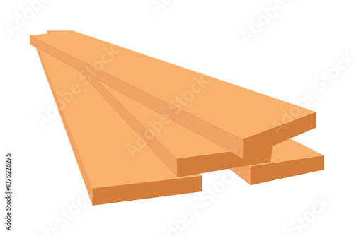 Building materials wood panels  set.  timber for house. Flat vector illustrations isolated on white background