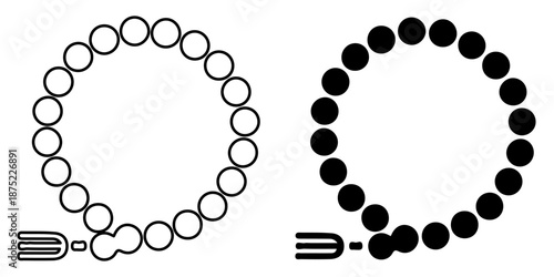 Islamic prayer beads or Tasbih icons
