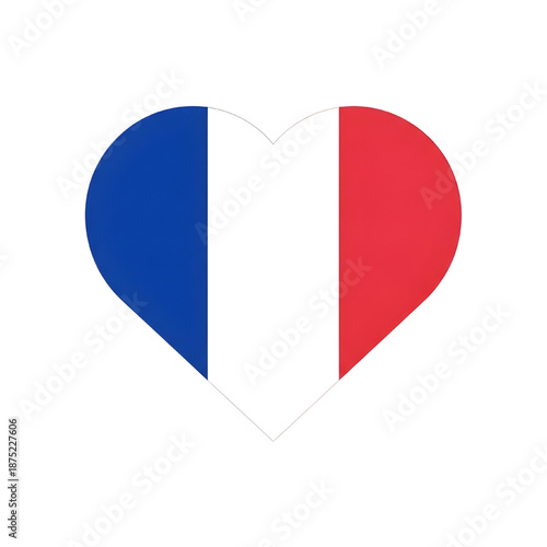 Free Download Heart shape with French flag colors blue white red - GFXLoad